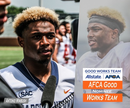 Carson-Newman's Wimbush Nominated for AFCA Allstate Good Works Team