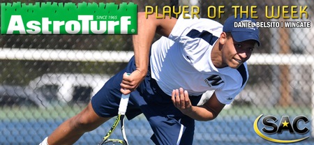 Wingate's Belsito Named South Atlantic Conference AstroTurf Men's Tennis Player of the Week