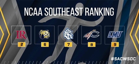 Five SAC Women's Soccer Teams Ranked in Third NCAA Southeast Region Ranking