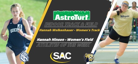 The South Atlantic Conference Announces AstroTurf Women's Indoor Track & Field Athletes of the Week